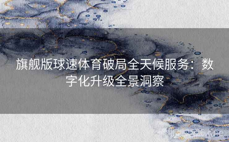 旗舰版球速体育破局全天候服务：数字化升级全景洞察