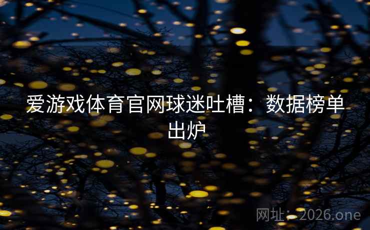 爱游戏体育官网球迷吐槽：数据榜单出炉